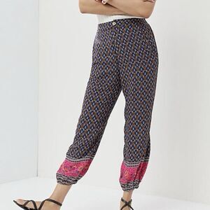 Anthropologie Harem Smocked Balloon Leg Pants Floral Womens Sz 4 Boho Hippie NWT
